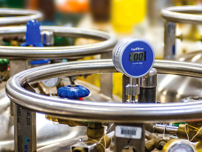 A photo of valves and dials on a tank