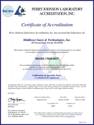 A photo of a certificate of accreditation