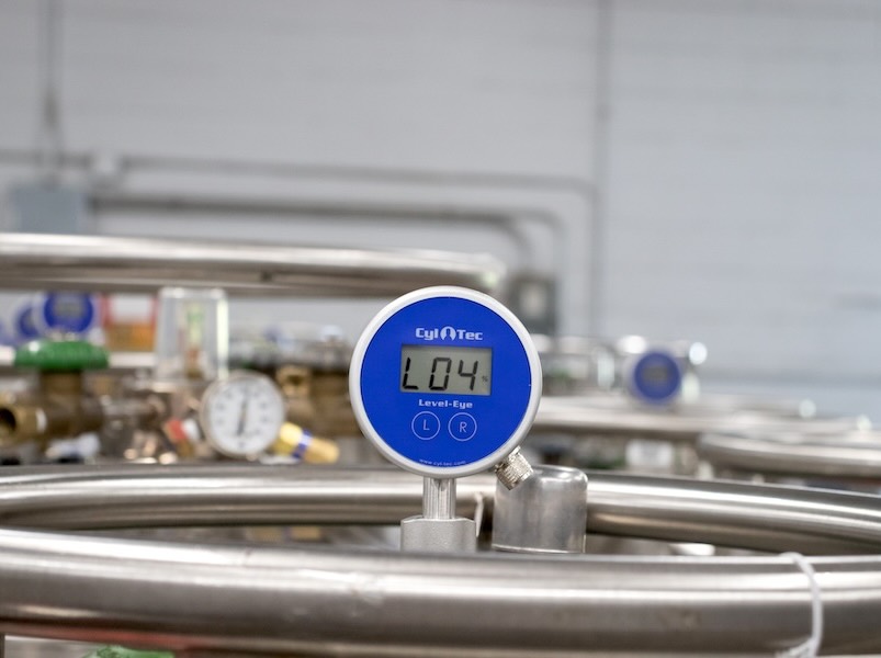 Image of a wireless telemetry device on a cylinder